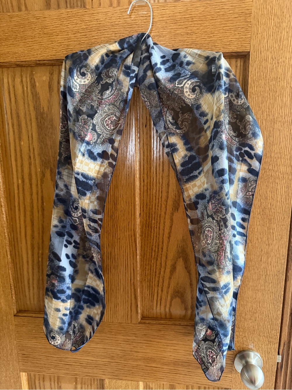 Women’s Blue Paisley & Animal Print Jeans Scarf Accessory